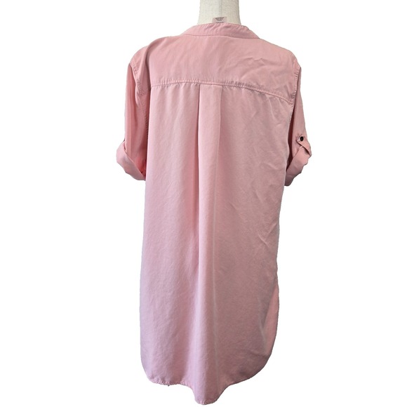 Philosophy Womens XXL‎ Pale Pink Shirt Dress Roll Tab Sleeves - Picture 4 of 8